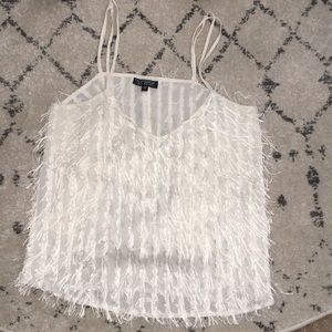 ❗️SOLD❗️ H&M feather fringe top size 6